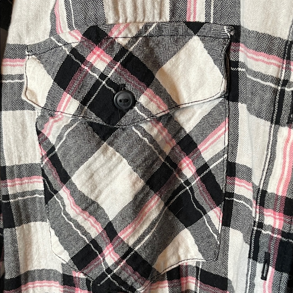 Sanctuary Black and Pink Plaid Shirt - Picture 3 of 5